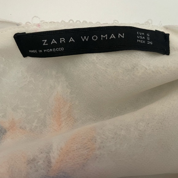 Zara Womans Sequin & Embroidered Mini Dress Sz Small Backless Cream Prom Formal - Picture 8 of 12